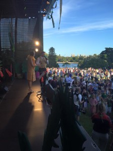 Lord Mayor's picnic crowd and stage