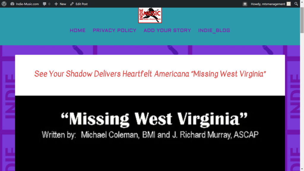 Lihat “Missing West Virginia” milik Shadow Anda diulas oleh Indie-Music