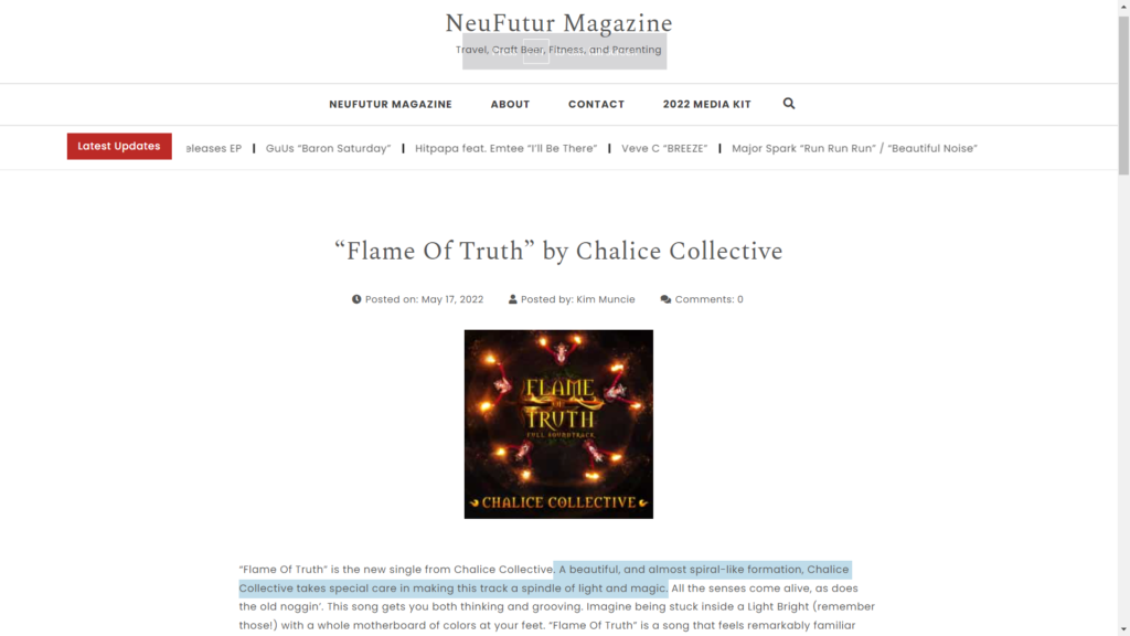 Neufutur Mengulas “Flame Of Truth” dari Chalice Collective