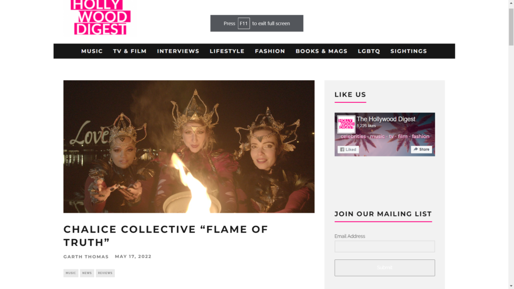 Hollywood Digest Ulasan “Flame Of Truth” dari Chalice Collective