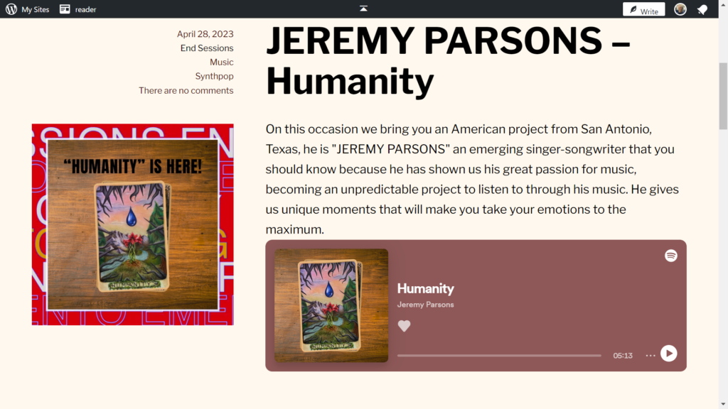 Ulasan Sesi Akhir “Humanity” karya Jeremy Parsons